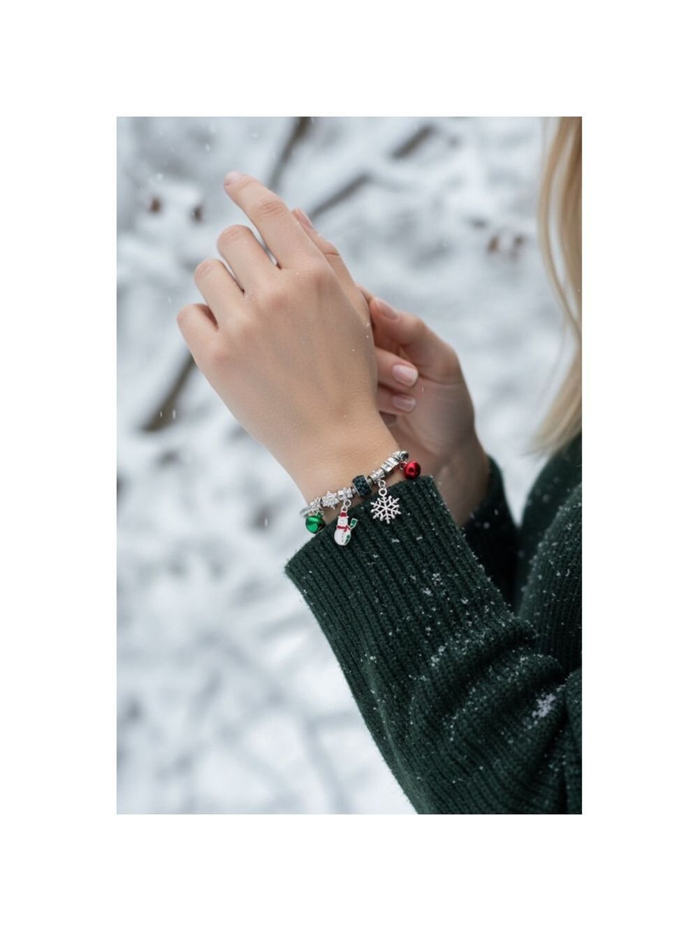 Mint Christmas Charm Bracelet